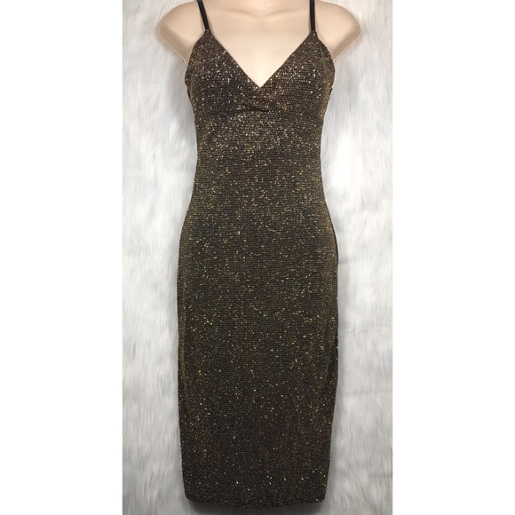 Modish Dresses & Skirts - MODISH Gold Glitter BodyCon Party Dress